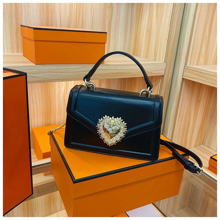 Fashion Portable Small Square Bag – Genuine Leather Flip Double Compartment Shoulder Crossbody Bag
