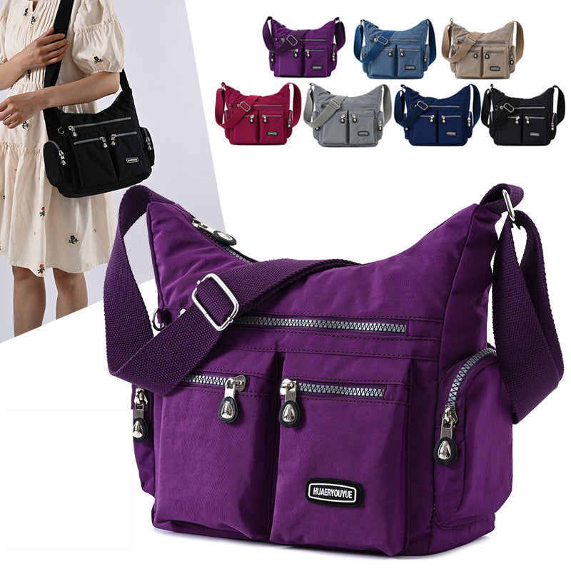 Waterproof Nylon Crossbody Shoulder Bag for Women – Multi Pocket Travel Purse