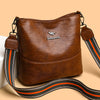 European American Simple Versatile Bucket Bag – Soft PU Leather Shoulder Handbag for Women