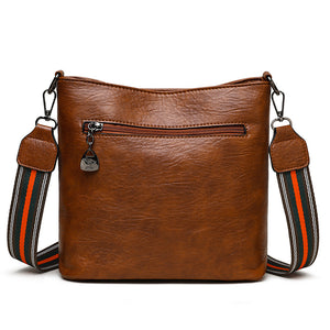 European American Simple Versatile Bucket Bag – Soft PU Leather Shoulder Handbag for Women