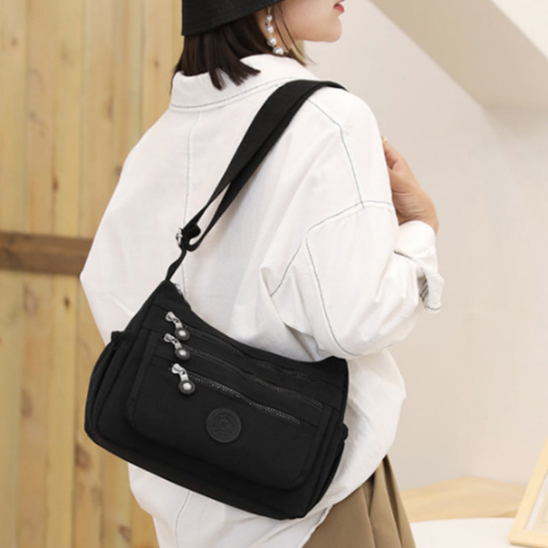 Nylon Crossbody Cloth Bag for Women – Large Capacity Multi-Compartment Lightweight Shoulder Bag