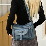 Retro Soft Leather Shoulder Messenger Bag – Large Capacity PU Crossbody Tote for Women