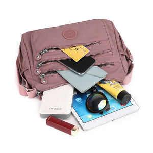 Nylon Crossbody Cloth Bag for Women – Large Capacity Multi-Compartment Lightweight Shoulder Bag