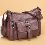 Retro Soft Leather Shoulder Messenger Bag – Large Capacity PU Crossbody Tote for Women