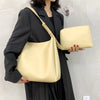 Women’s Large Shoulder Tote Bag – PU Leather Leisure Combination Handbag with Small Pouch, Casual Everyday Bag