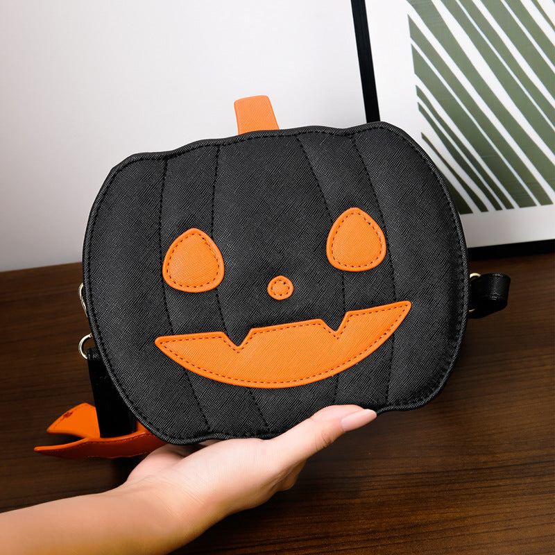Funny Pumpkin Halloween Crossbody Bag – Cute PU Shoulder Bag for Women