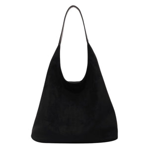 Women’s One-Shoulder Underarm Bag – Large Capacity Suede Tote, Simple Solid Color Casual Commuter Handbag