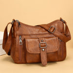 Retro Soft Leather Shoulder Messenger Bag – Large Capacity PU Crossbody Tote for Women