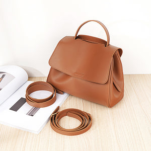Women’s Genuine Cattlehide Leather Crossbody Shoulder Bag – High Quality Two-Layer Cowhide Tote Handbag