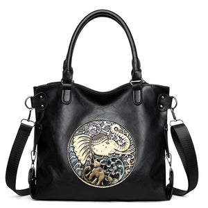 Retro Chinese Style Soft Bread Shoulder Bag – Elegant PU Leather Crossbody in Brown or Black