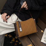 Women’s Diamond Plaid Shoulder Messenger Bag – High-grade PU Leather Handbag with Lock