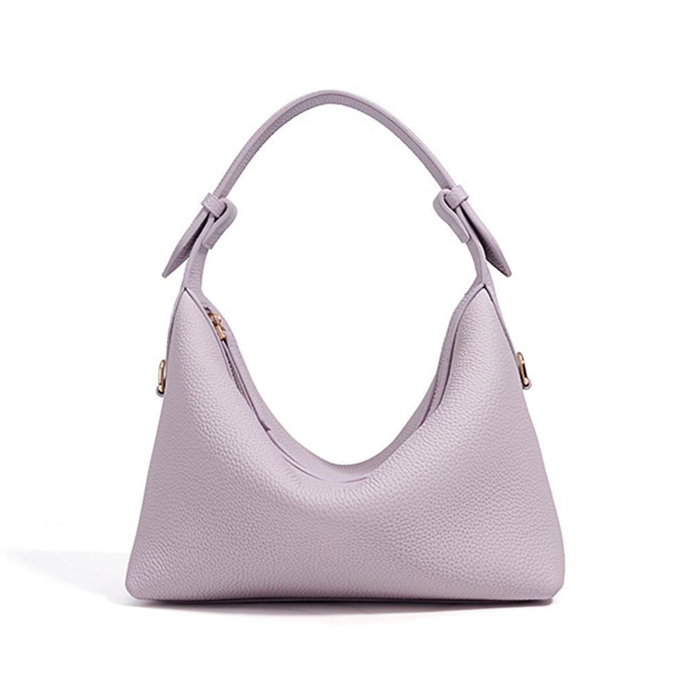 Genuine Leather Women’s Crossbody Bag – Soft Cowhide Dumpling Shape Shoulder Bag for Daily Use