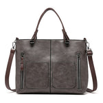 Women’s Large-Capacity Retro Tote Bag – Simple PU Crossbody Handbag for Work, Travel, and Daily Use