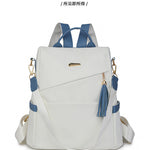 Women’s Oxford Cloth Backpack – Stylish Anti-Theft PU Travel Bag, Casual Double Shoulder Schoolbag for Girls