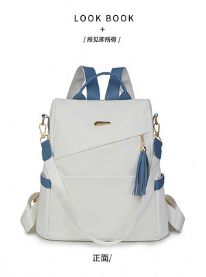 Women’s Oxford Cloth Backpack – Stylish Anti-Theft PU Travel Bag, Casual Double Shoulder Schoolbag for Girls