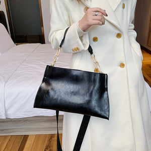Retro Fashion Trend Large Capacity Crossbody Bag for Women – Casual PU Leather Shoulder Tote