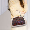 Handmade Carved One-Shoulder Women's Leather Bag – Retro PU Pillow Shape Shoulder Handbag