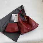 Women’s 2PCS PU Leather Composite Bag – Fashion Shoulder Tote with Clutch, Large Capacity Casual Hobo Handbag