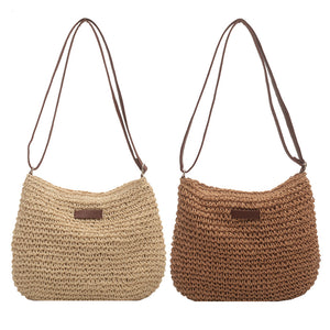 Niche Design Vacation Straw Tote Bag – Women’s Woven Handbag for Beach, Travel, and Summer Outings