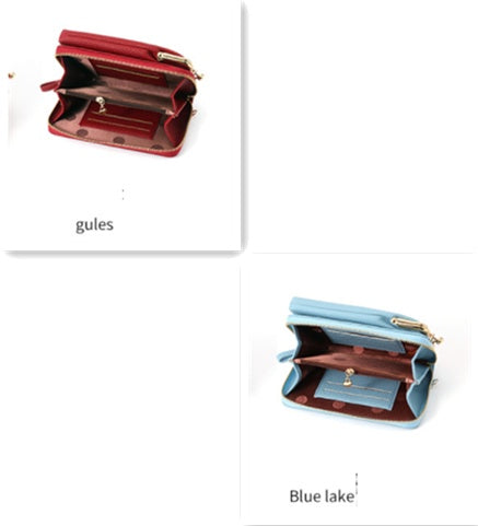 Fashion Lychee Pattern Crossbody Bag - Solid Color PU Leather Diagonal Shoulder Bag