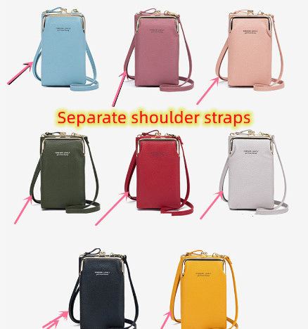 Fashion Lychee Pattern Crossbody Bag - Solid Color PU Leather Diagonal Shoulder Bag