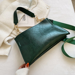 Retro Fashion Trend Large Capacity Crossbody Bag for Women – Casual PU Leather Shoulder Tote