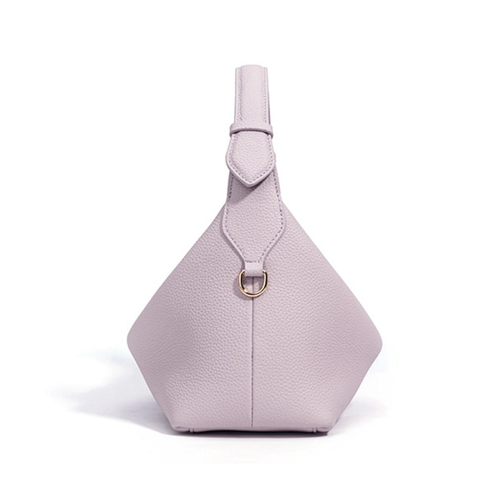 Genuine Leather Women’s Crossbody Bag – Soft Cowhide Dumpling Shape Shoulder Bag for Daily Use
