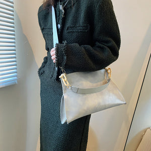 Retro Fashion Trend Large Capacity Crossbody Bag for Women – Casual PU Leather Shoulder Tote