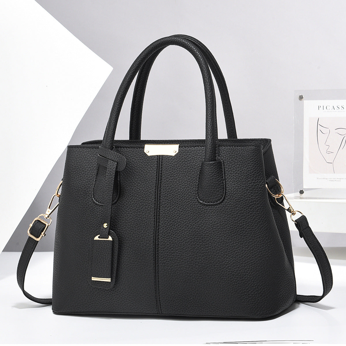 Women PU Leather Handbag – Large Capacity Tote Shoulder Bag, Fashion Square Crossbody Purse for Daily Use