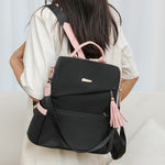 Women’s Oxford Cloth Backpack – Stylish Anti-Theft PU Travel Bag, Casual Double Shoulder Schoolbag for Girls