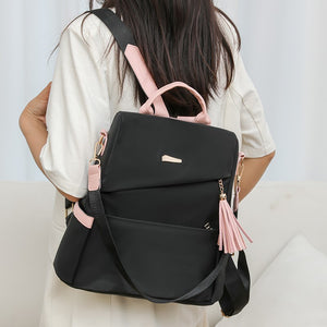 Women’s Oxford Cloth Backpack – Stylish Anti-Theft PU Travel Bag, Casual Double Shoulder Schoolbag for Girls