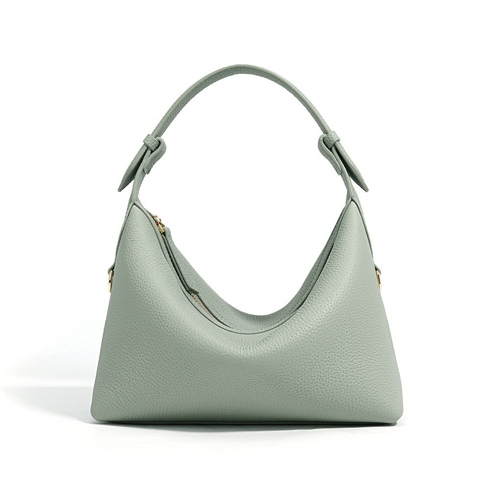 Genuine Leather Women’s Crossbody Bag – Soft Cowhide Dumpling Shape Shoulder Bag for Daily Use