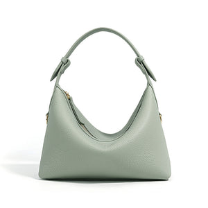 Genuine Leather Women’s Crossbody Bag – Soft Cowhide Dumpling Shape Shoulder Bag for Daily Use
