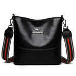 European American Simple Versatile Bucket Bag – Soft PU Leather Shoulder Handbag for Women