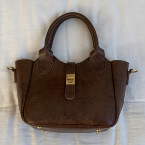 Women’s Fashion Korean Small Tote Bag – Simple PU Leather Bucket Handbag for Daily Use