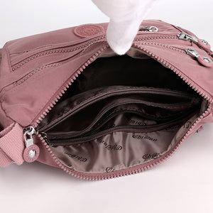 Nylon Crossbody Cloth Bag for Women – Large Capacity Multi-Compartment Lightweight Shoulder Bag