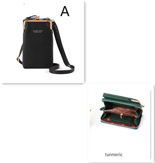 Fashion Lychee Pattern Crossbody Bag - Solid Color PU Leather Diagonal Shoulder Bag