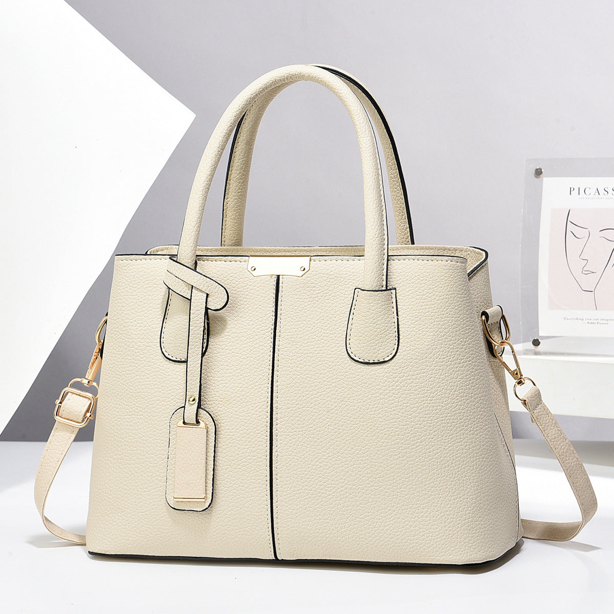 Women PU Leather Handbag – Large Capacity Tote Shoulder Bag, Fashion Square Crossbody Purse for Daily Use