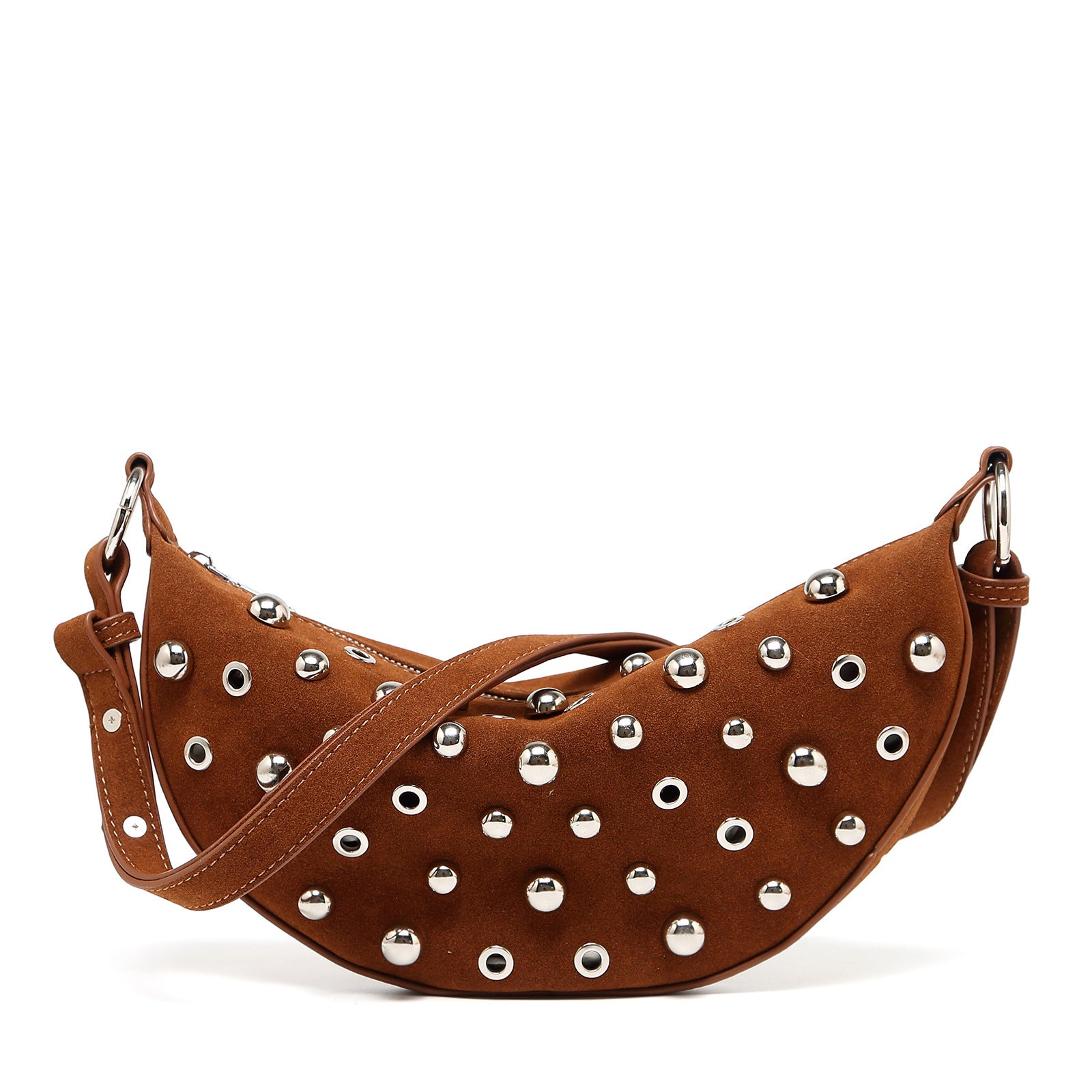 Fashion Retro Rivet Crossbody Bag for Women – Metallic Matte PU Underarm Shoulder Bag