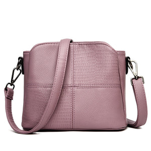 Retro Ladies Small Bucket Bag – Simple Leisure PU Leather Shoulder Bag with Multilayer Storage