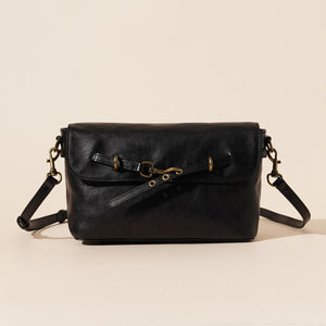 Leather Solid Color Large Capacity Shoulder Crossbody Bag – Genuine Cowhide Soft Everyday Tote