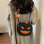 Funny Pumpkin Halloween Crossbody Bag – Cute PU Shoulder Bag for Women