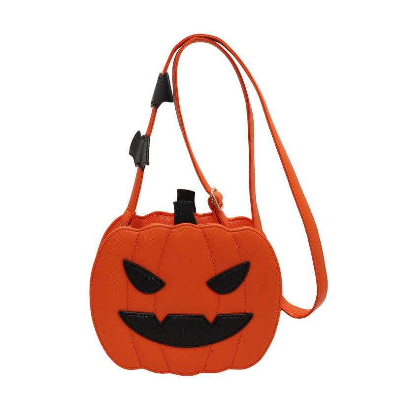 Funny Pumpkin Halloween Crossbody Bag – Cute PU Shoulder Bag for Women