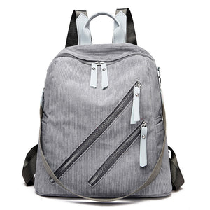 Simple Street Trendy Women’s Backpack – Large Capacity Corduroy Casual Bag for Daily, School & Travel Use