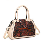 Handmade Carved One-Shoulder Women's Leather Bag – Retro PU Pillow Shape Shoulder Handbag