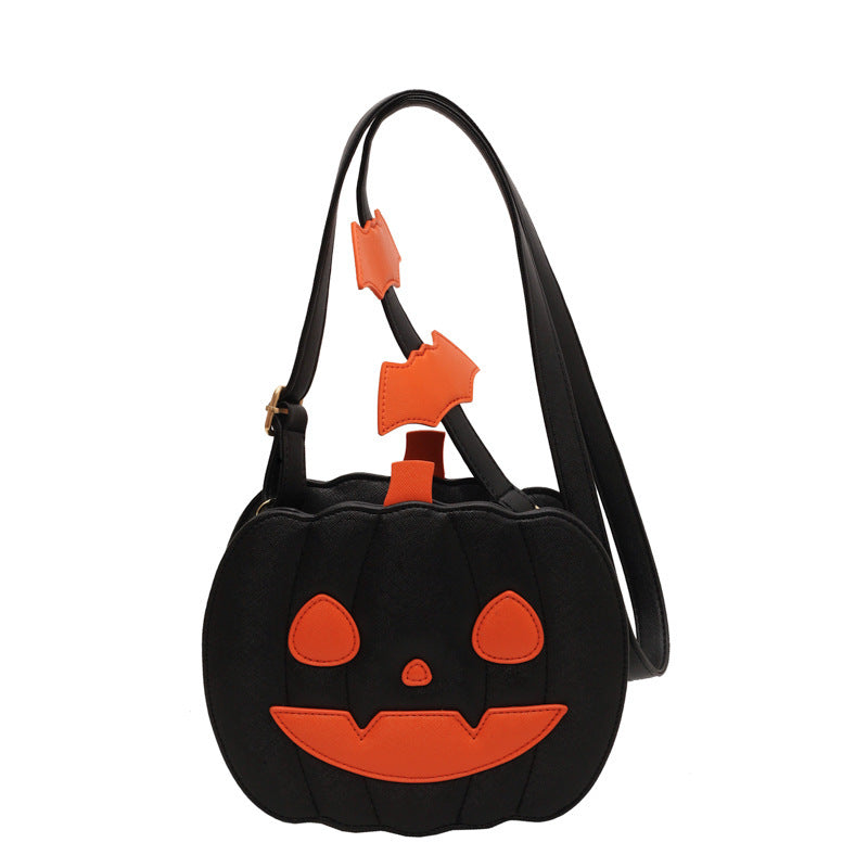Funny Pumpkin Halloween Crossbody Bag – Cute PU Shoulder Bag for Women