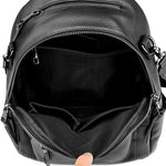 Women’s Genuine Cowhide Leather Backpack – Large Capacity Travel Schoolbag with Rivets, Stylish College Design