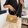 Fashion Portable Small Square Bag – Genuine Leather Flip Double Compartment Shoulder Crossbody Bag