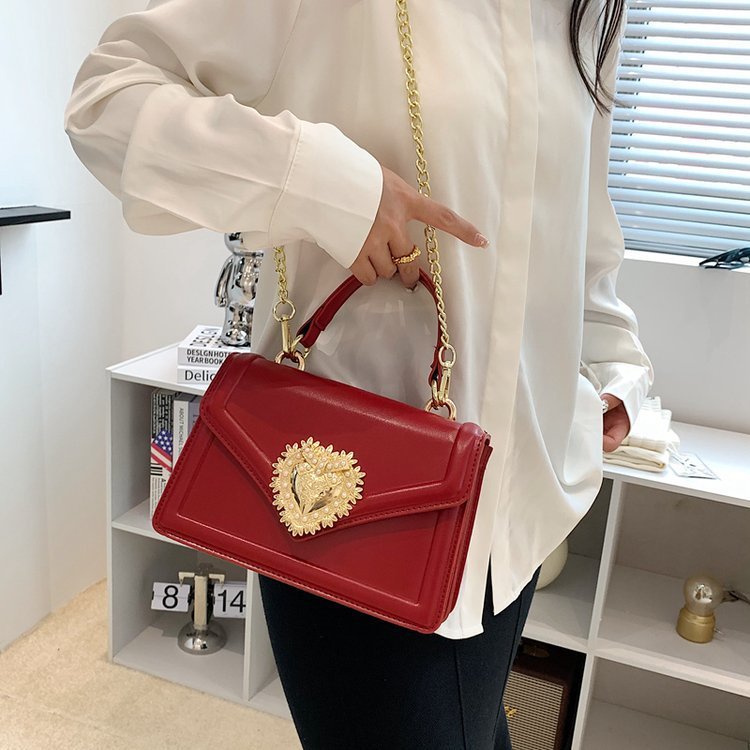 Fashion Portable Small Square Bag – Genuine Leather Flip Double Compartment Shoulder Crossbody Bag