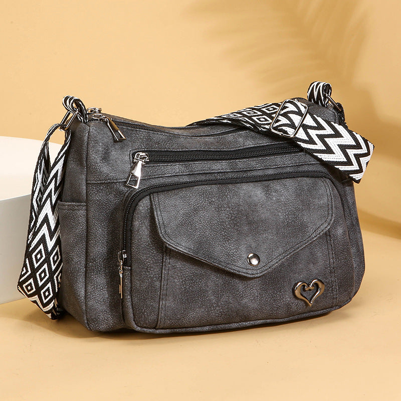 Flip Simple Large Capacity Shoulder Messenger Bag for Women – PU Leather Crossbody Tote